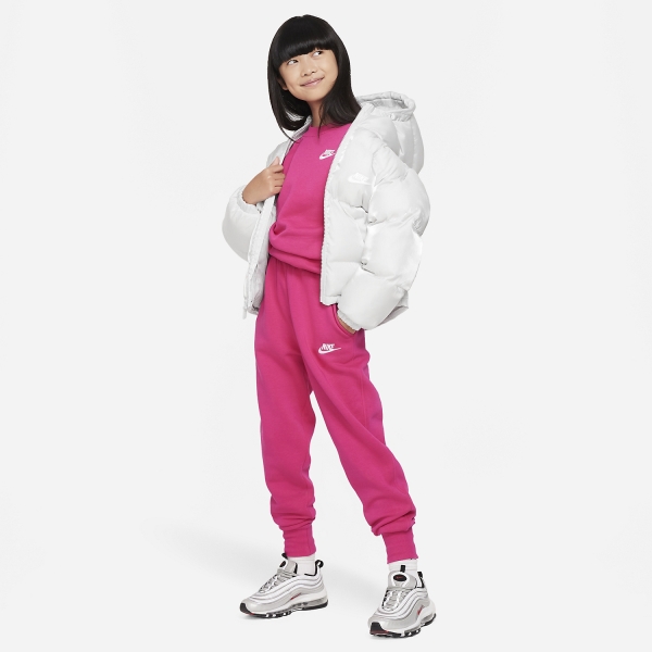 Nike Court Club Pants Girl - Fireberry/White