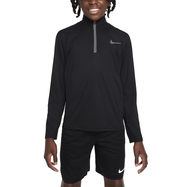 Tennis Polo and Shirts Boy Nike DriFIT Poly+ Shirt Boy  Black/Reflective Silver DQ9024010