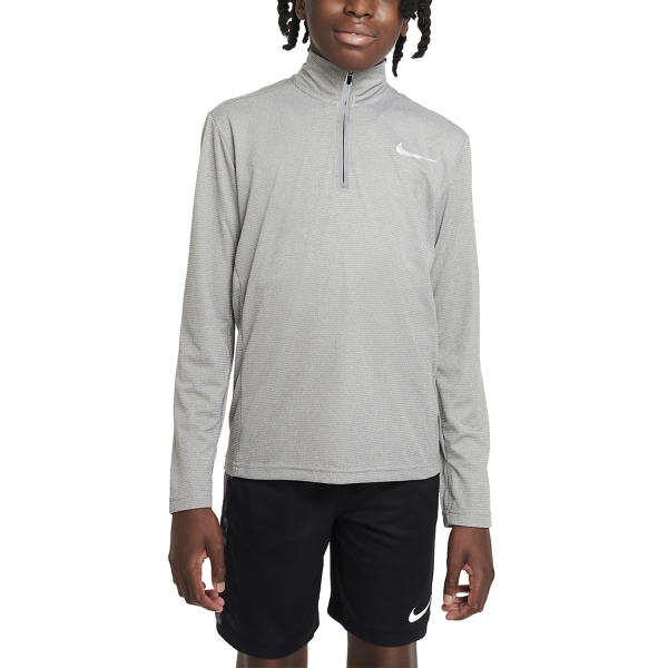 Tennis Polo and Shirts Boy Nike DriFIT Poly+ Shirt Boy  Carbon Heather/Reflective Silver DQ9024091