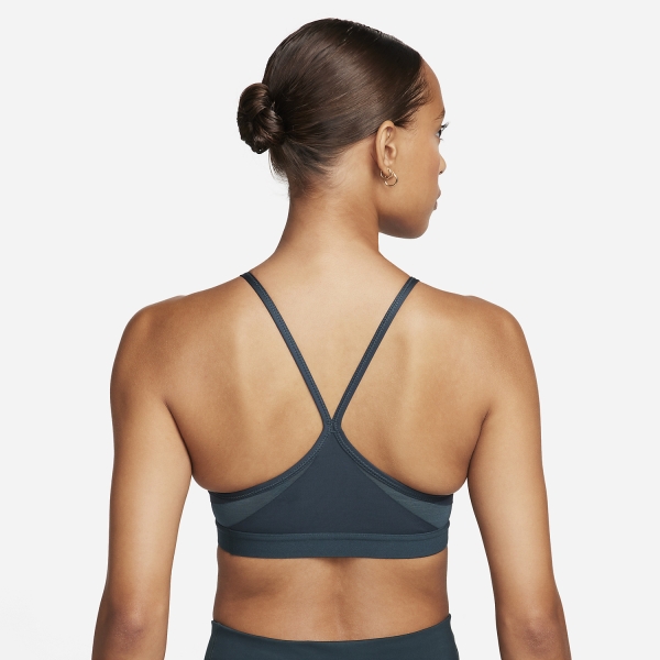 Nike Indy Logo Sports Bra - Deep Jungle/White