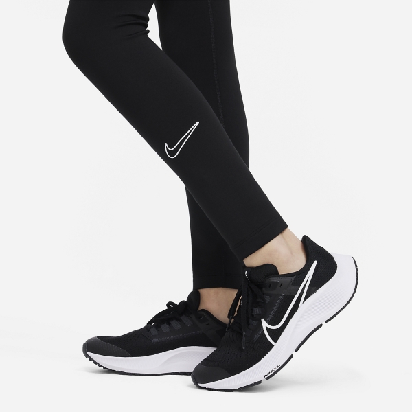 Nike Dri-Fit Women's Black Gold White Icon Striped Training Tights Size  Small