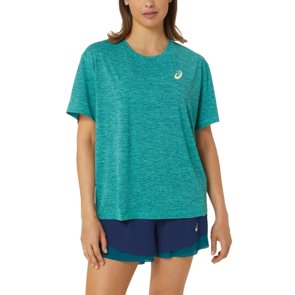 Women`s Tennis T-Shirts and Polos Asics Nagino TShirt  Aurora Green/Rich Teal 2042A312300