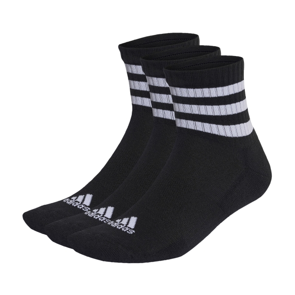 Calcetines de Tenis adidas 3 Stripes Cushioned x 3 Calcetines  Black/White IC1317