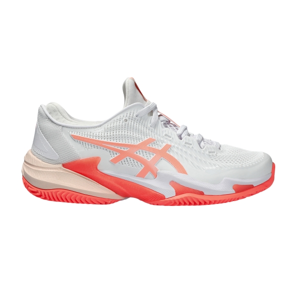 Women`s Tennis Shoes Asics Court FF 3 Clay  White/Sun Coral 1042A221103