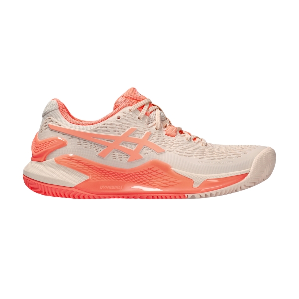 Women`s Tennis Shoes Asics Gel Resolution 9 Clay  Pearl Pink/Sun Coral 1042A224700