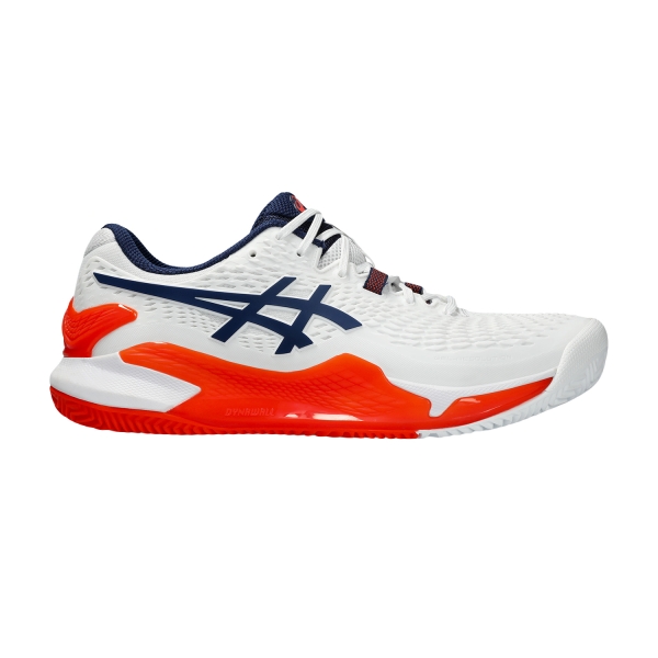 Scarpe Tennis Uomo Asics Gel Resolution 9 Clay  White/Blue Expanse 1041A375102