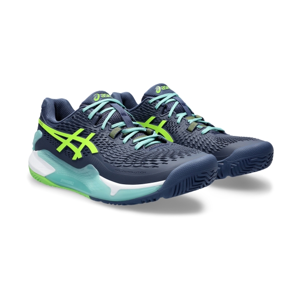 Asics Gel Resolution 9 Padel - Thunder Blue/Electric Lime