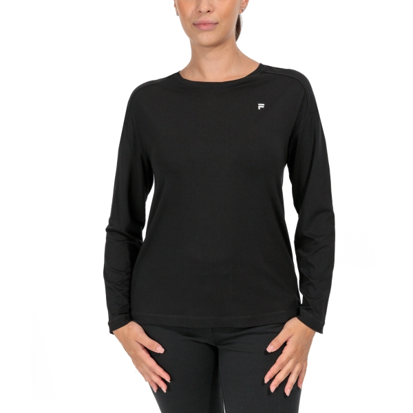 Women's Tennis Shirts and Hoodies Fila Enja Shirt  Black XFL232121900