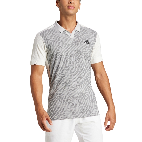 Men's Tennis Polo adidas Airchill Pro FreeLift Polo  Grey Two/Black/Off White IV7147