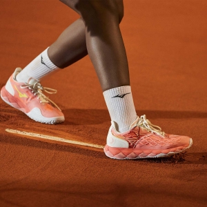 Mizuno Wave Enforce Tour Clay - Candy Coral/Snow White/Neon Flame