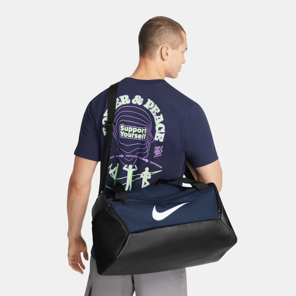 Nike Brasilia 9.5 Small Duffle - Midnight Navy/Black/White