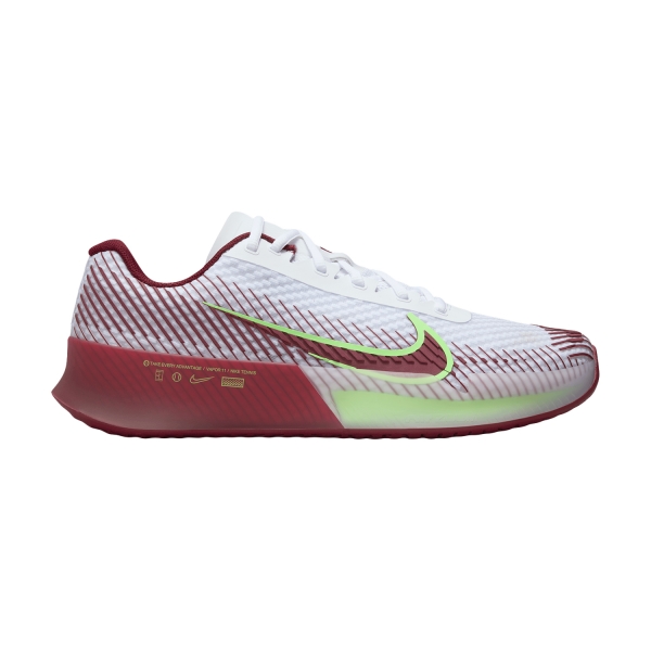 Scarpe Tennis Uomo Nike Nike Court Air Zoom Vapor 11 HC  White/Team Red/Lime Blast  White/Team Red/Lime Blast DR6966104