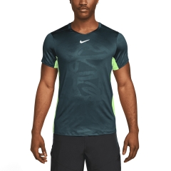 Nike Court Dri-FIT Advantage T-Shirt - Deep Jungle/Lime Blast/White