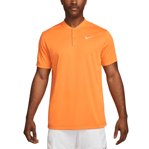 Polo Tennis Uomo Nike DriFIT Blade Solid Polo  Bright Mandarin/White DJ4167885