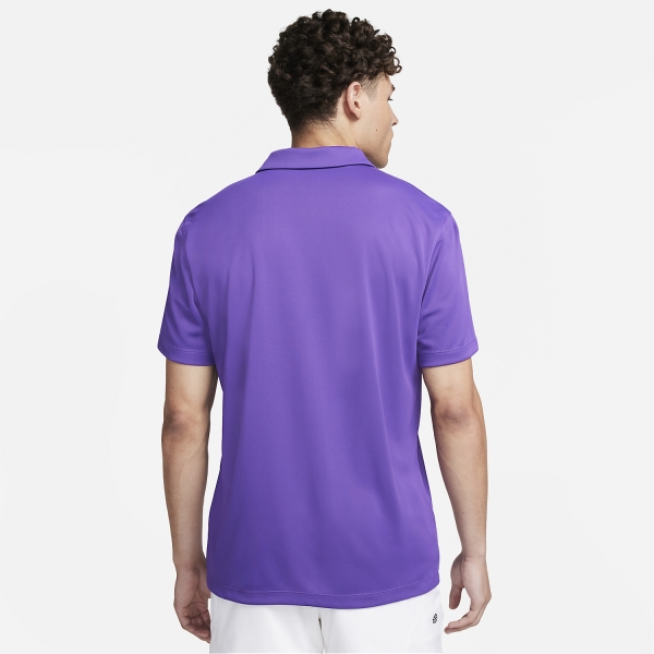 Nike Dri-FIT Solid Logo Men's Tennis Polo - Purple Cosmos/White