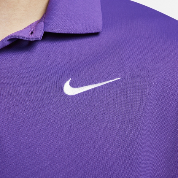 Nike Dri-FIT Solid Logo Polo - Purple Cosmos/White