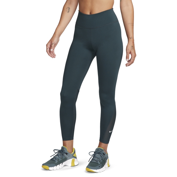 Pantalones y Tights de Tenis Mujer Nike One Mid Rise 7/8 Tights  Deep Jungle/White DD0249328