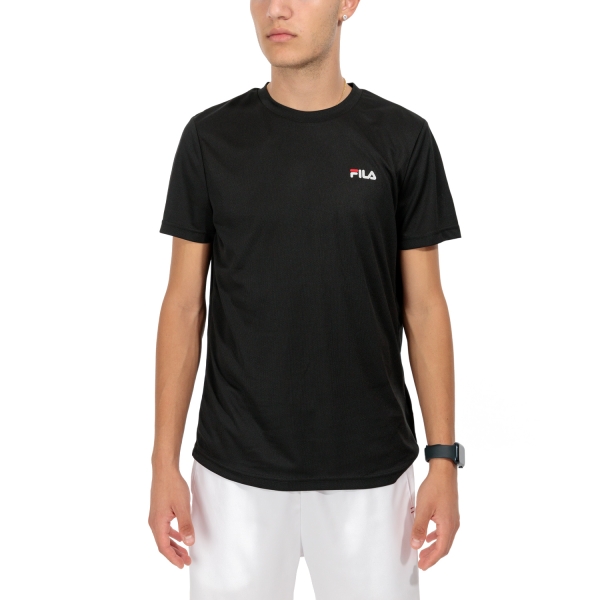 Maglietta Tennis Uomo Fila Fila Logo TShirt  Black  Black FLM142020E900