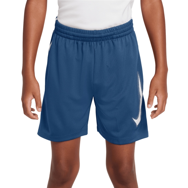 Pantalones Cortos  y Pantalones Boy Nike DriFIT Multi+ 6in Shorts Nino  Court Blue/White DX5361476