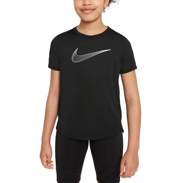 Top and Shirts Girl Nike DriFIT One TShirt Girl  Black/White DD7639010