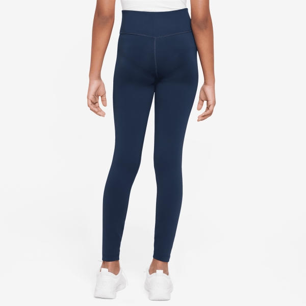 Nike Dri-FIT One Tights Niña - Midnight Navy/White