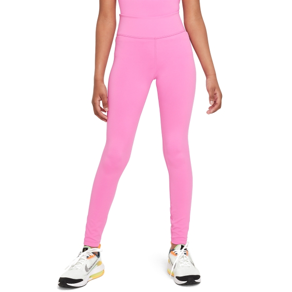 Nike Dri-FIT One Girl's Tennis Tights - Playful Pink/White