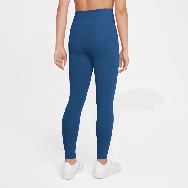 Nike Favorites Logo Girl's Tennis Tights - Court Blue/White