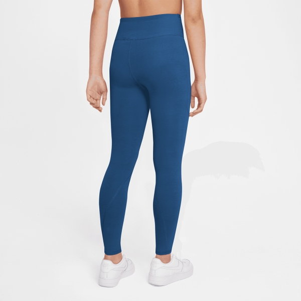 Nike Favorites Logo Tights Bambina - Court Blue/White