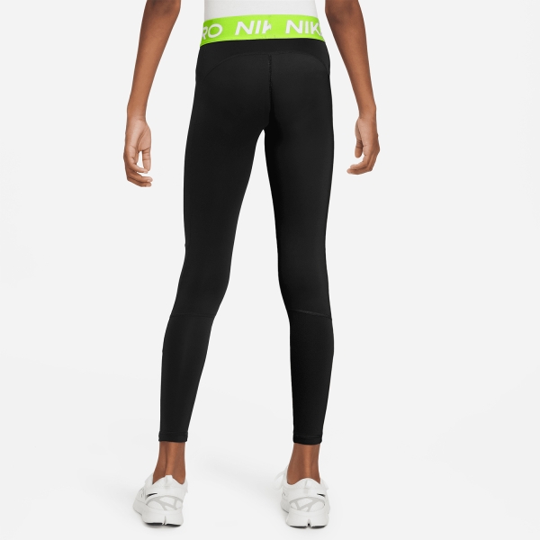 Nike Pro Tights Girl - Black/Volt/White