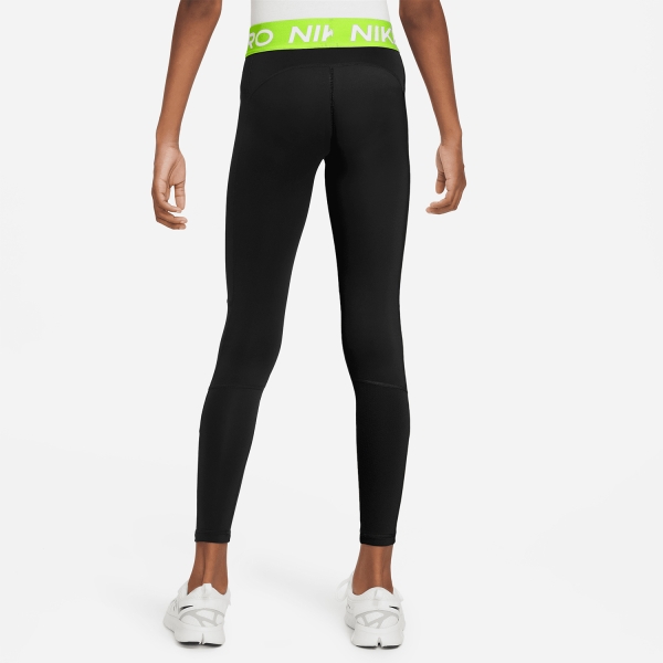 Nike Pro Tights Bambina - Black/Volt/White