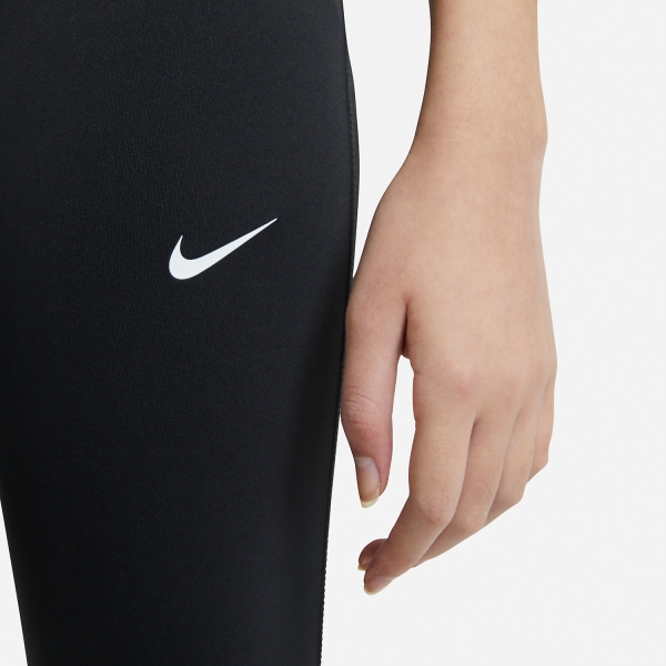 Nike Pro Girl's Tennis Tights - Black/White