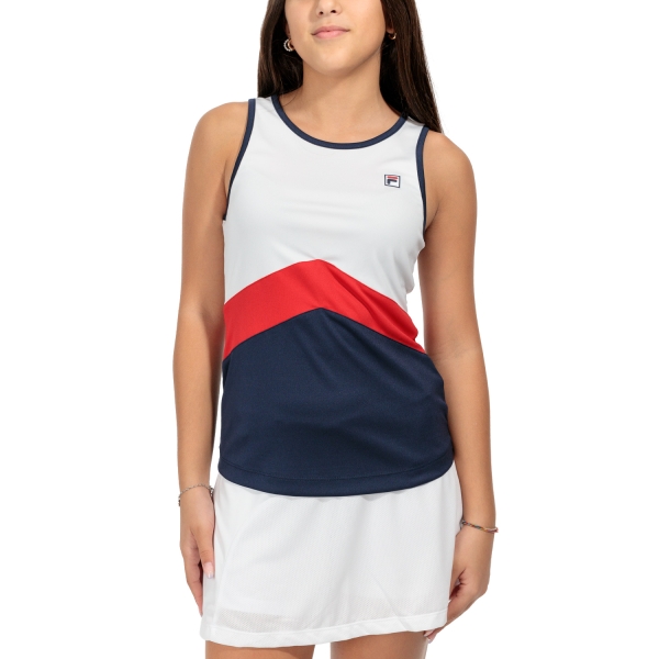 Top and Shirts Girl Fila Cleo Tank Girl  White/Navy FJL231129E0151