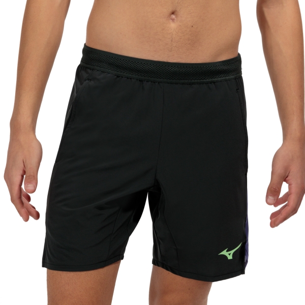 Pantaloncini Tennis Uomo Mizuno Mizuno Release Amplify 8in Shorts  Black/Techno Green  Black/Techno Green 62GBA50096