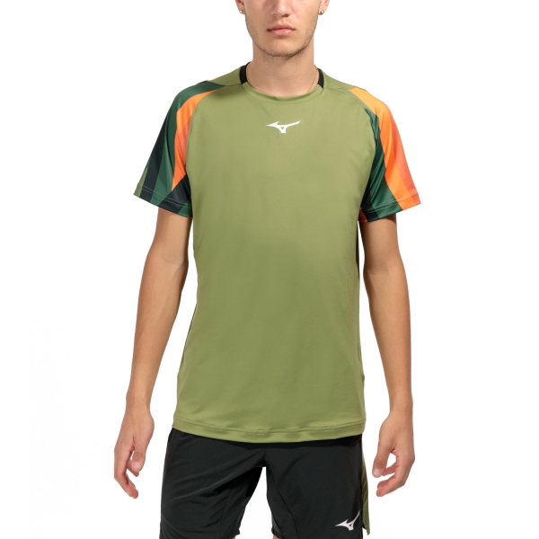 Men's Tennis Shirts Mizuno Release Shadow TShirt  Calliste Green 62GAA50033