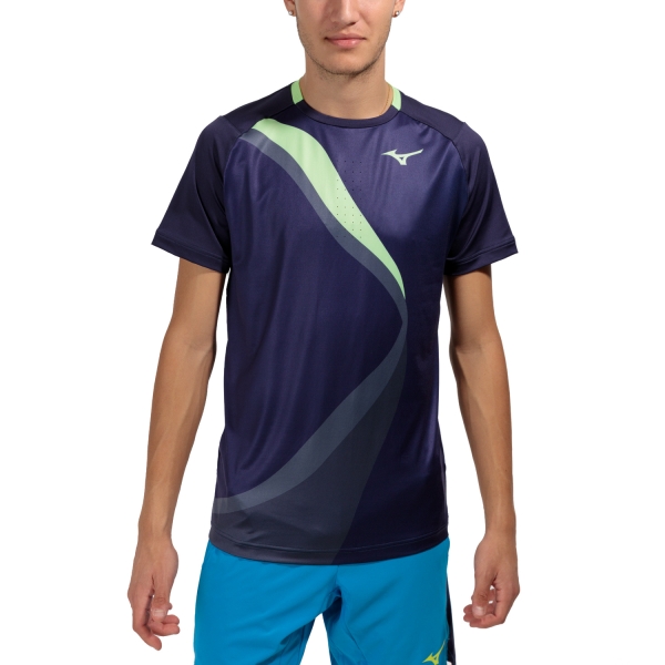 Maglietta Tennis Uomo Mizuno Release Shadow Graphic Maglietta  Evening Blue 62GAA50111