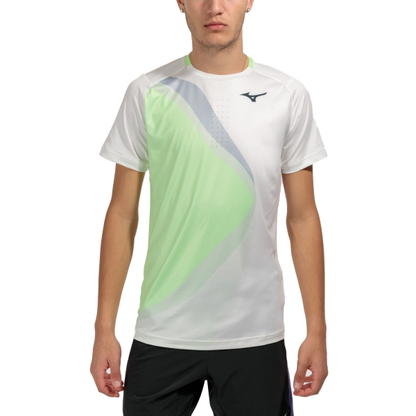 Maglietta Tennis Uomo Mizuno Mizuno Release Shadow Graphic Camiseta  White  White 62GAA50101