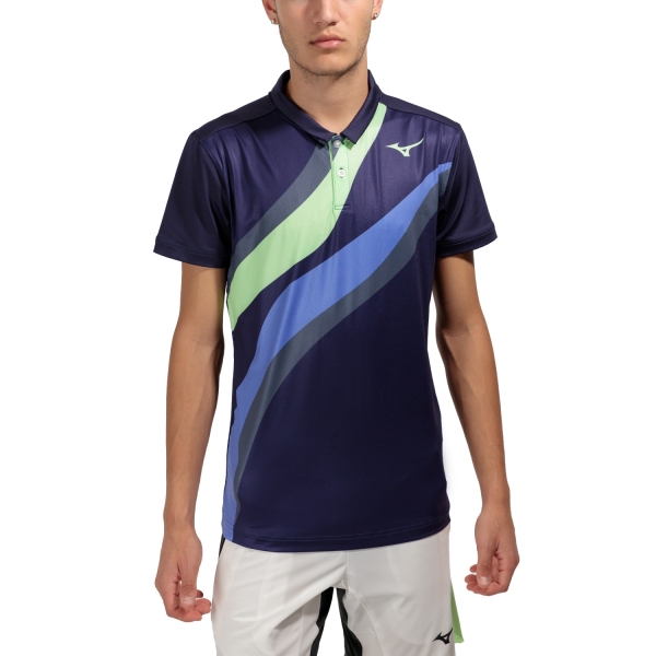 Men's Tennis Polo Mizuno Release Shadow Polo  Evening Blue 62GAA50211