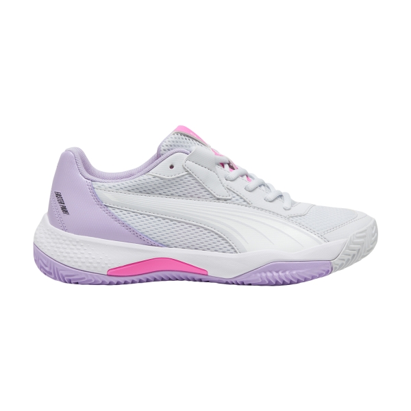 Padel Shoes Puma NOVA Court  Silver Mist/White/Vivid Violet 10778701