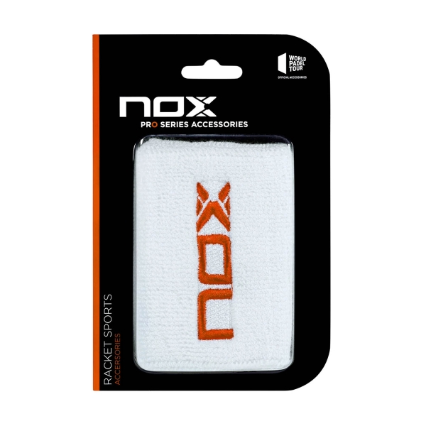 Tennis Wristbands NOX Pro Wristbands  White/Red Logo MUBLRO2UD