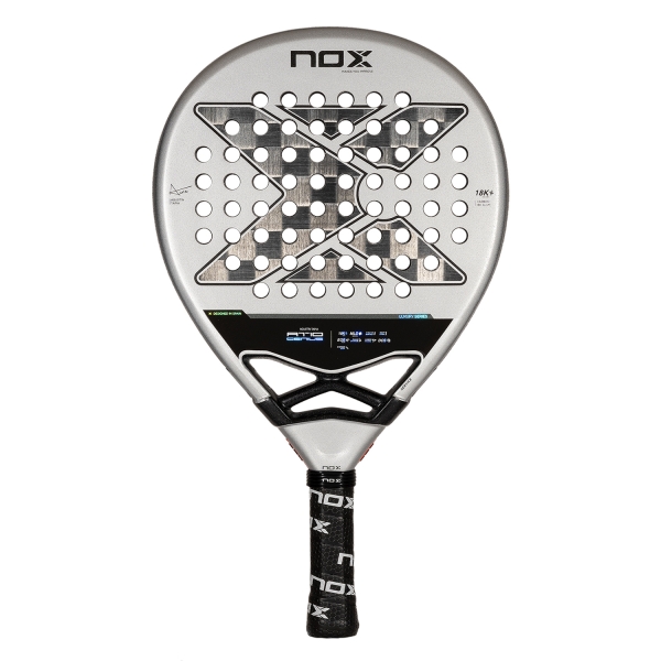 NOX Luxury Padel Racket NOX AT10 Genius 18K Alum Padel  Black/Grey PAT10GENIUS18D