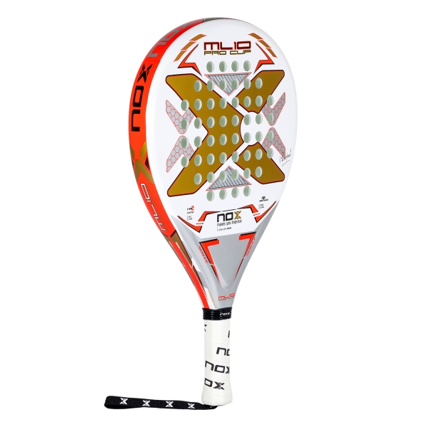NOX ML10 Pro Cup Ultra Light Padel - White/Red/Gold