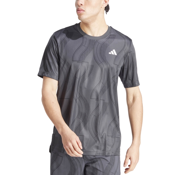 Men's Tennis Shirts adidas Club Graphic TShirt  Carbon/Black IP1882