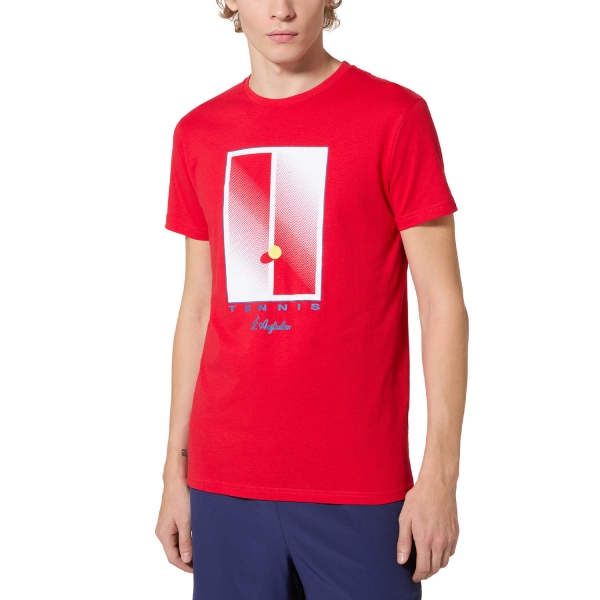 Camisetas de Tenis Hombre Australian Abstract Court Camiseta  Rosso Vivo TEUTS0071720