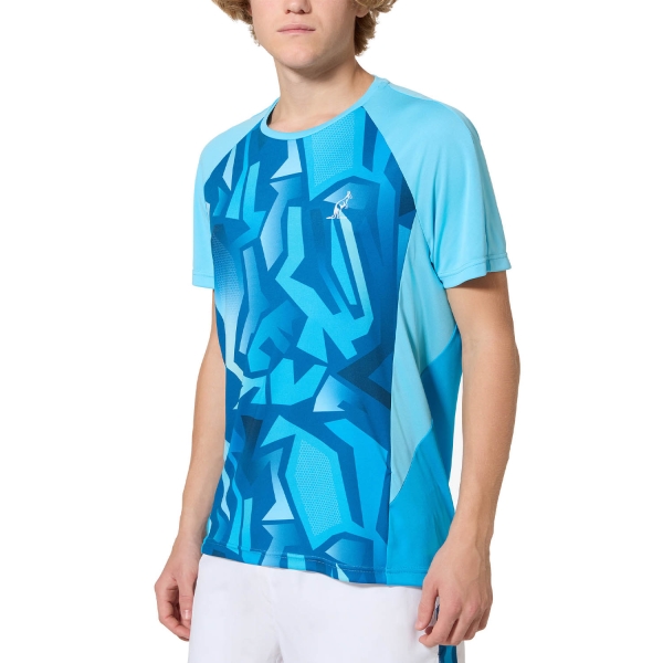 Camisetas de Tenis Hombre Australian Ace Abstract Camiseta  Turchese Glossy TEUTS0070605