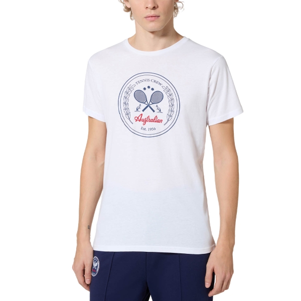 Men's Tennis Shirts Australian Crew TShirt  Bianco TEUTS0069002