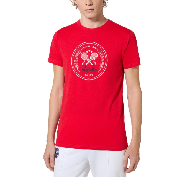 Maglietta Tennis Uomo Australian Australian Crew Maglietta  Rosso Vivo  Rosso Vivo TEUTS0069720