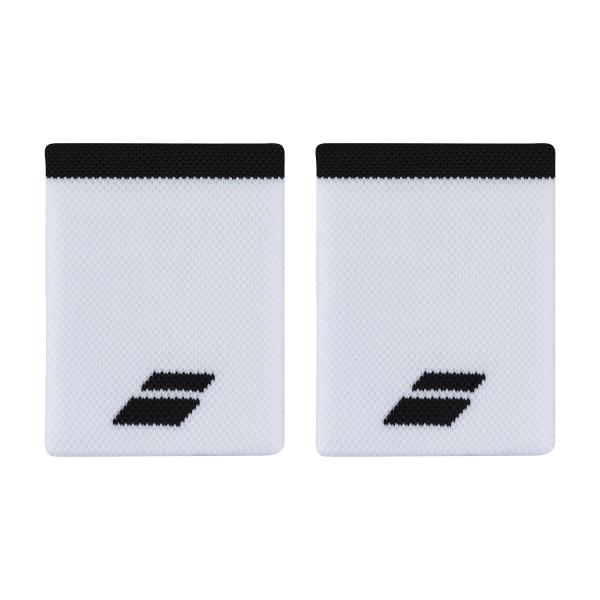 Tennis Wristbands Babolat Logo Jumbo Medium Wristbands  White/Black 5UB12621001