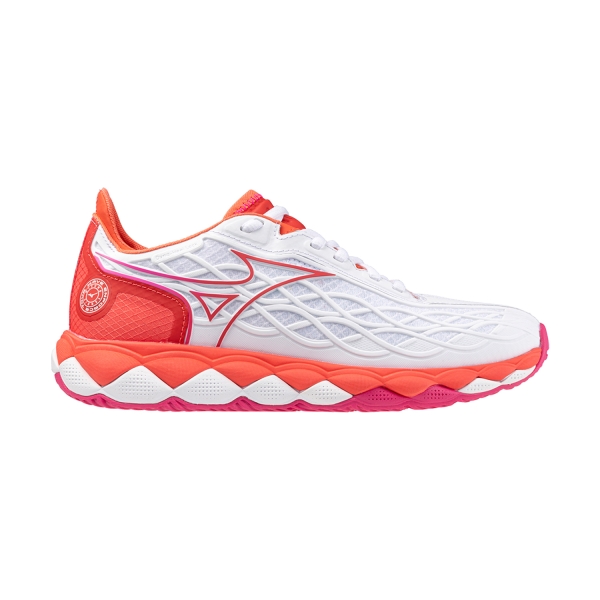 Scarpe Tennis Donna Mizuno Wave Enforce Tour All Court  White/Radiant Red/Fuchsia Purple 61GA230158