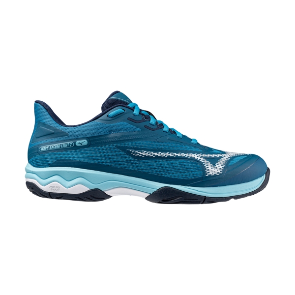 Men`s Tennis Shoes Mizuno Wave Exceed Light 2 All Court  Moroccan Blue/White/Bluejay 61GA231827