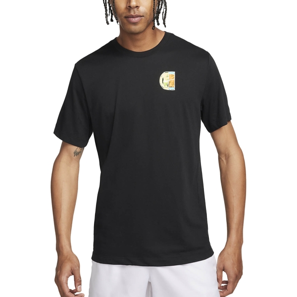 Camisetas de Tenis Hombre Nike Court DriFIT Open Camiseta  Black FQ4936010